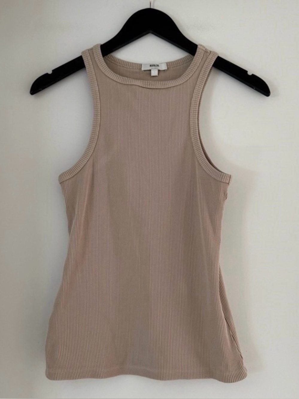 Agolde Ribbed Tank in Taupe